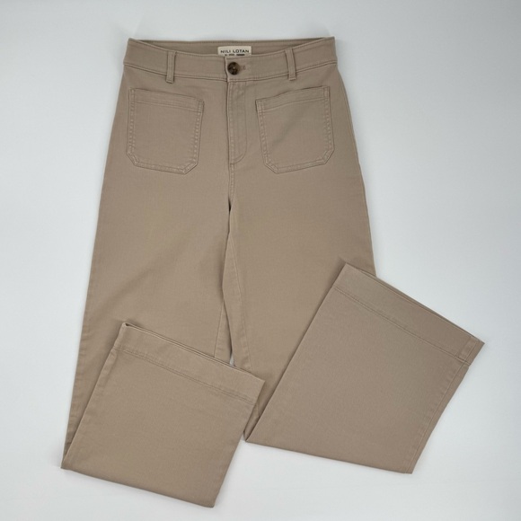 Nili Lotan Florence High-Rise Flare Leg Pants In Stone Size 2 NWT